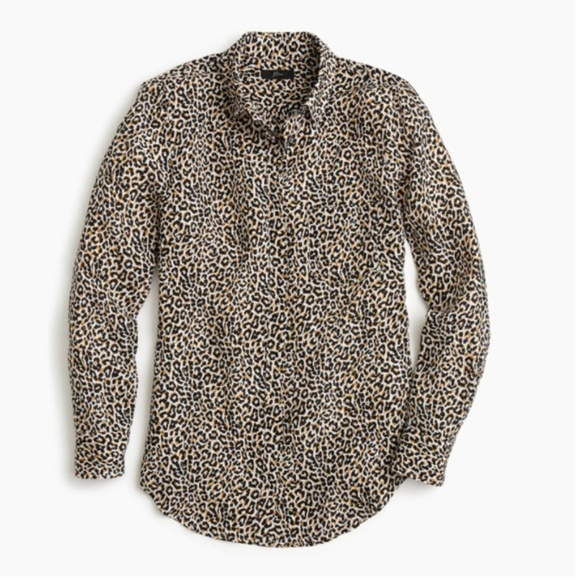 J. Crew Tops - J.Crew silk leopart-print blouse EUC